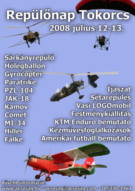 Tokorcs Repülőnap 2008 - programajánló