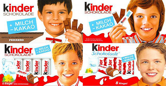 A Kinder csokoládé reklámarca napjainkban - és régebben